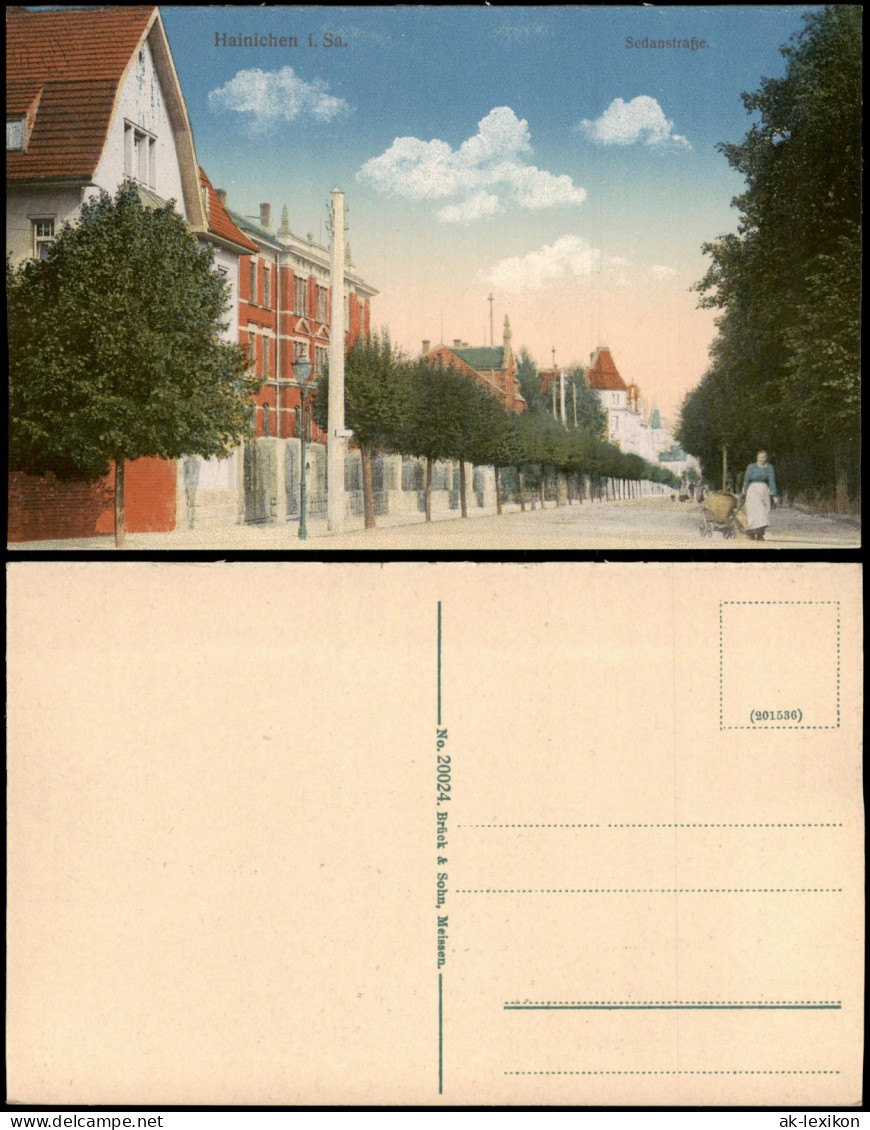 Ansichtskarte Hainichen Sedanstraße 1916