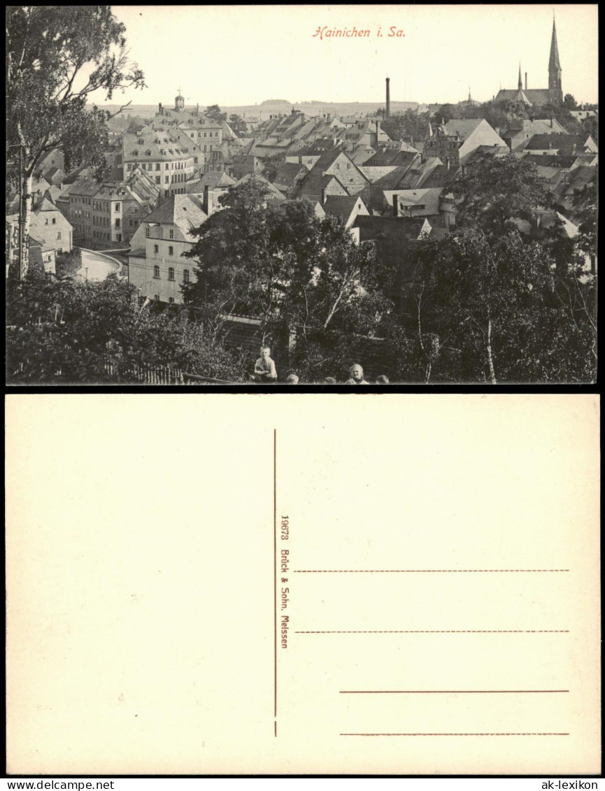 Ansichtskarte Hainichen Straßenblick - Stadt 1915