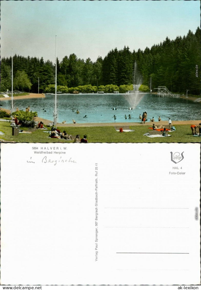 Ansichtskarte Halver Waldfreibad Herpine 1985