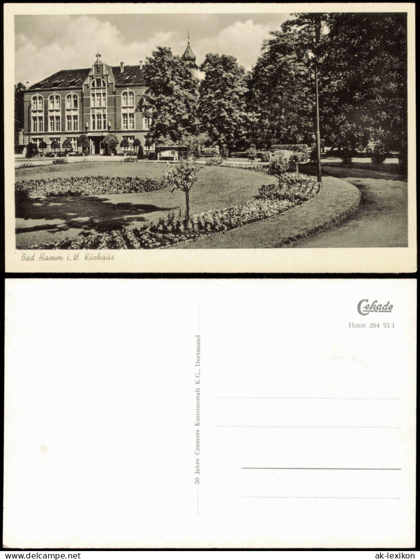 Ansichtskarte Hamm (Westfalen) Partie am Kurhaus 1955