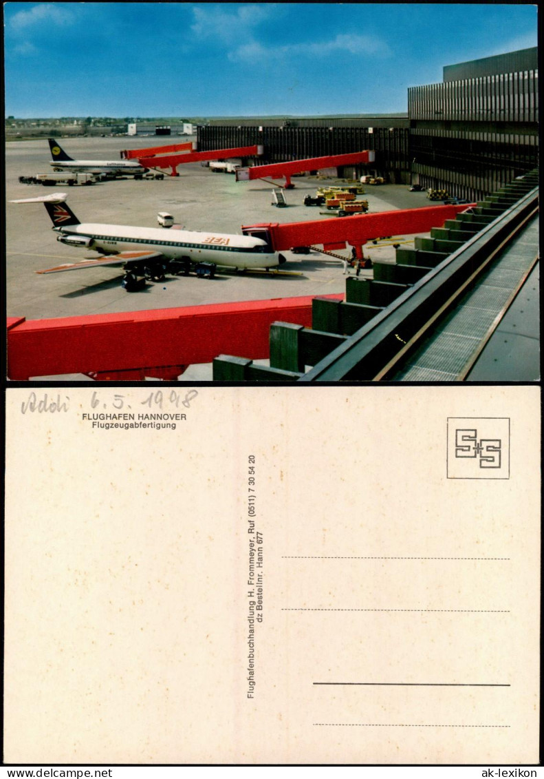 Ansichtskarte Hannover Flughafen Flugzeugabfertigung 1980
