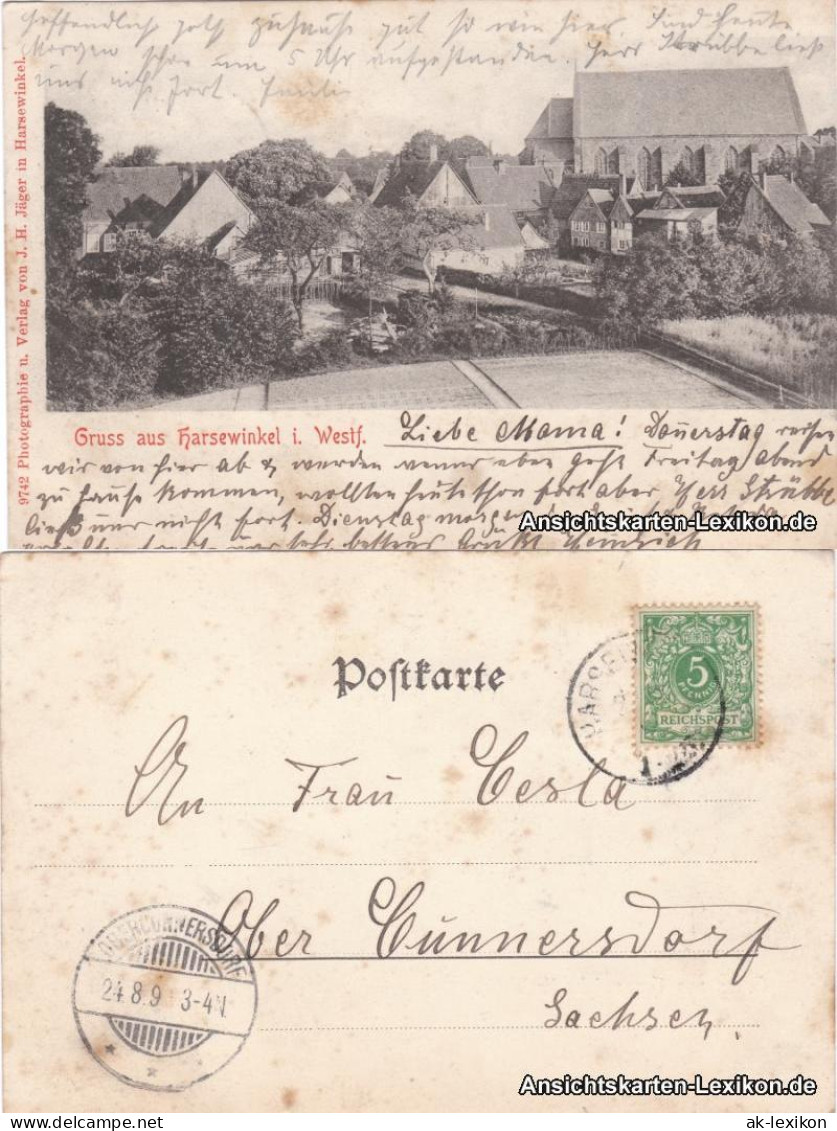 Ansichtskarte Harsewinkel Partie in der Stadt 1899