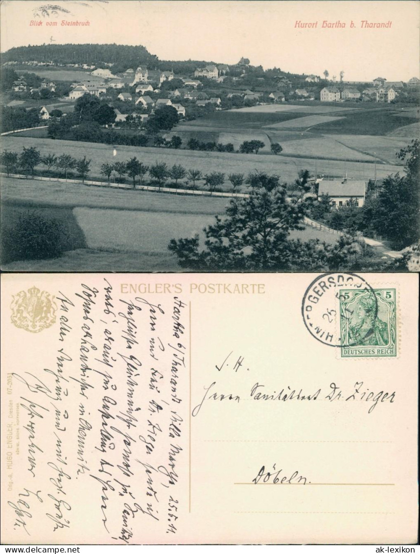 Ansichtskarte Hartha Blick vom Steinbruch 1911