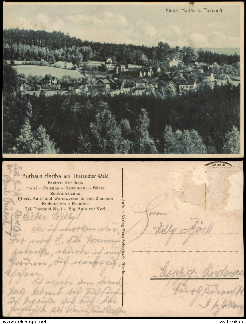 Ansichtskarte Hartha Stadtblick 1928