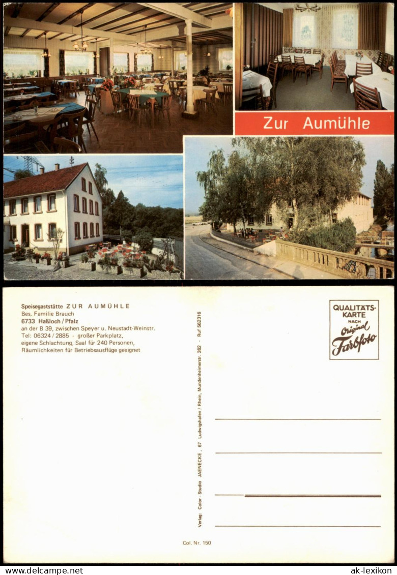 Ansichtskarte Haßloch Mehrbild Speisegaststätte ZUR AUMÜHLE 1972