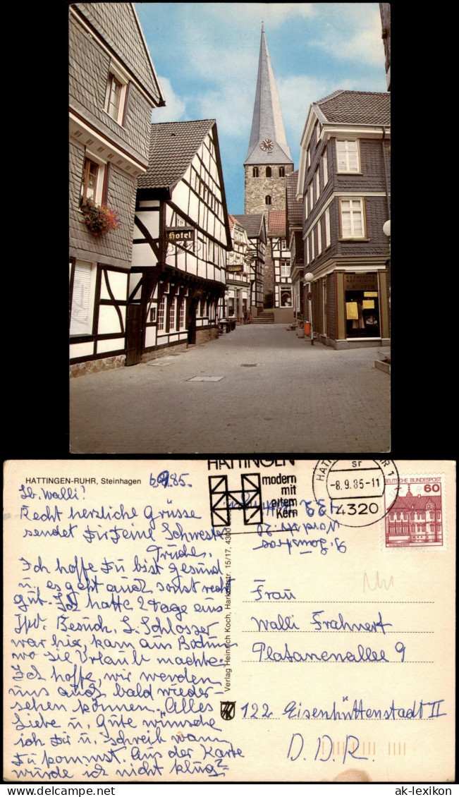 Ansichtskarte Hattingen Steinhagen - Straße, Hotel 1985