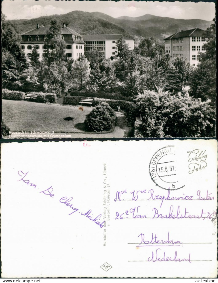 Ansichtskarte Hausach (Schwarzwald) Eisenbahner Schule 1961