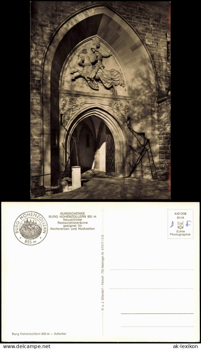 Ansichtskarte Hechingen BURG HOHENZOLLERN, Portal 1960