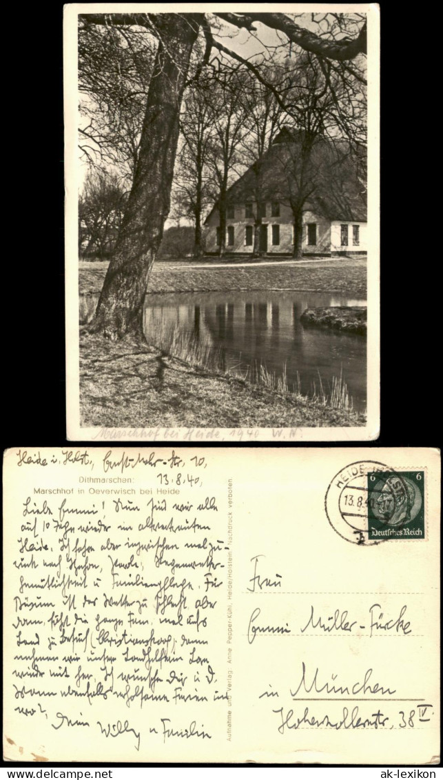 Ansichtskarte Heide (Holstein) Marschhof in Oeverwisch bei Heide 1940