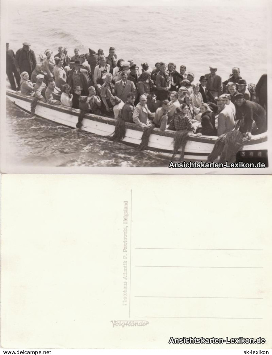 Ansichtskarte Helgoland (Insel) Bootspartie bei Helgoland 1936