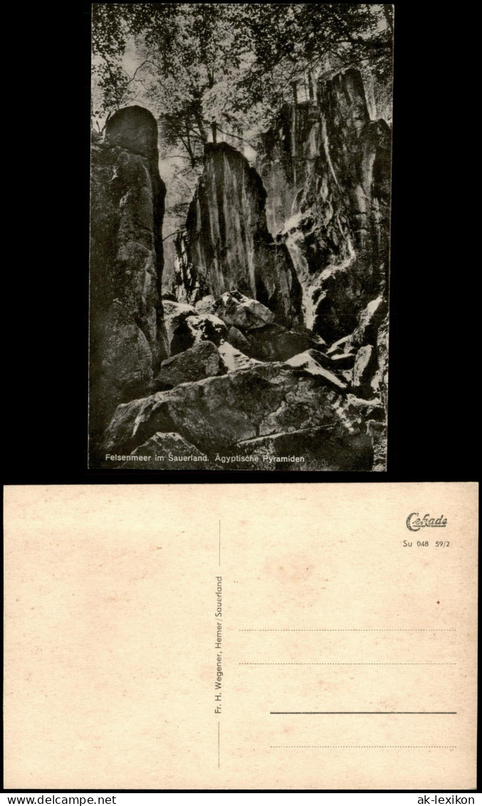 Ansichtskarte Hemer Felsenmeer im Sauerland. Ägyptische Pyramiden 1959
