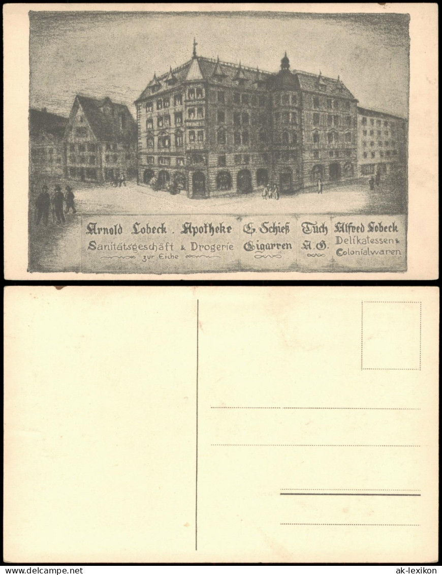 Ansichtskarte Herisau Arnold Lobeck Apotheke C. Schieß Alfred Lobeck 1928