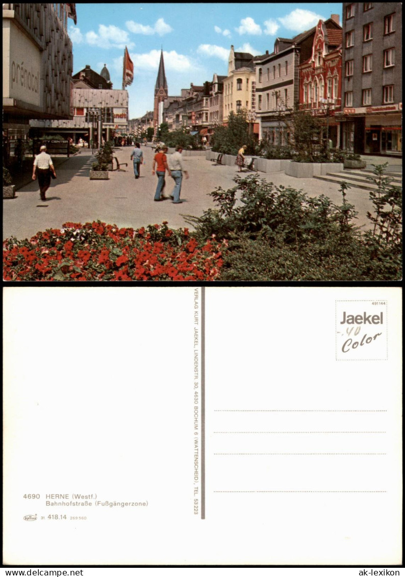 Ansichtskarte Herne Bahnhofstraße (Fußgängerzone) Personen Geschäfte 1970