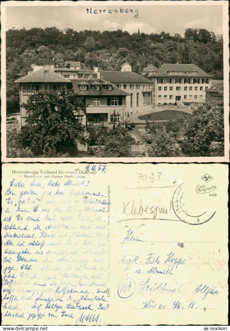 Ansichtskarte Herrenberg Diakonie Haus 1957