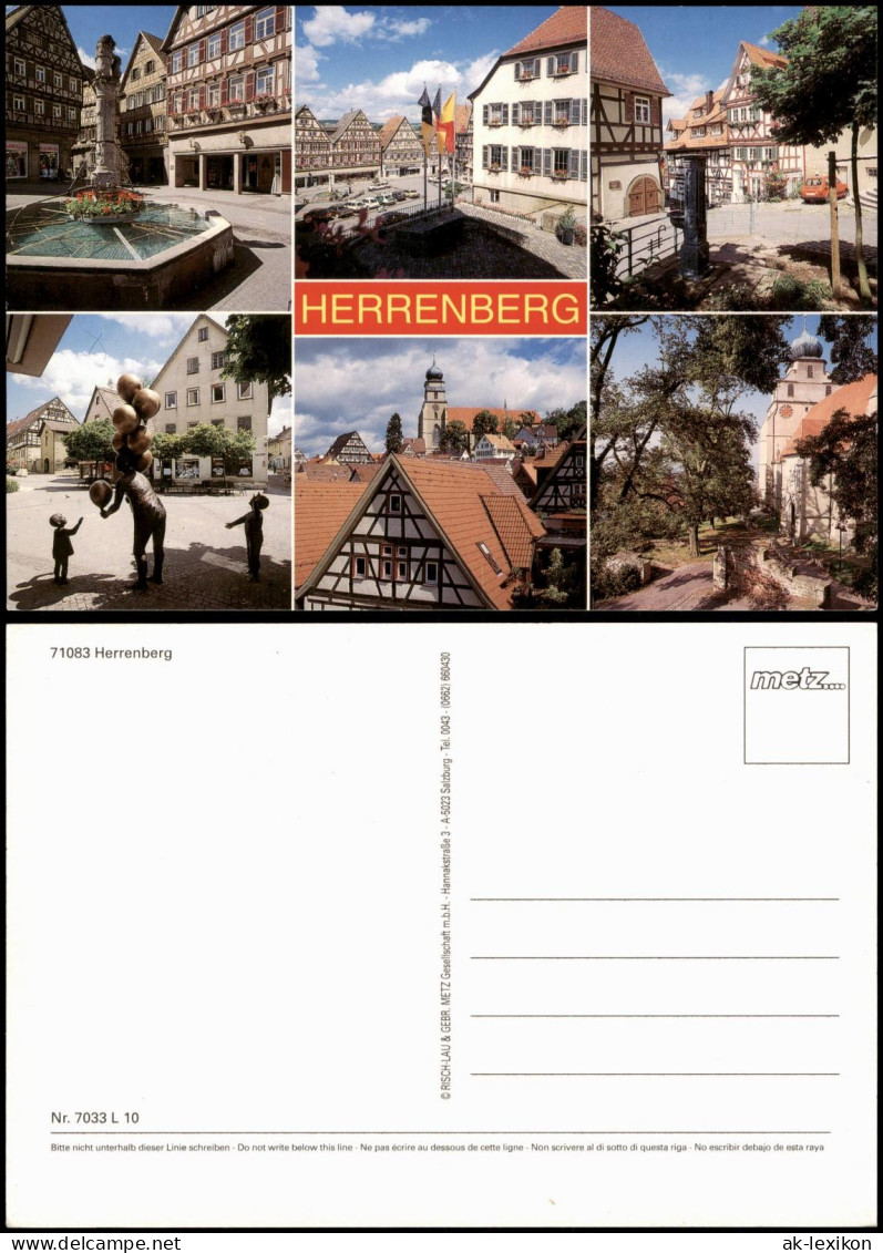 Ansichtskarte Herrenberg Mehrbildkarte mit diversen Ortsansichten 1980