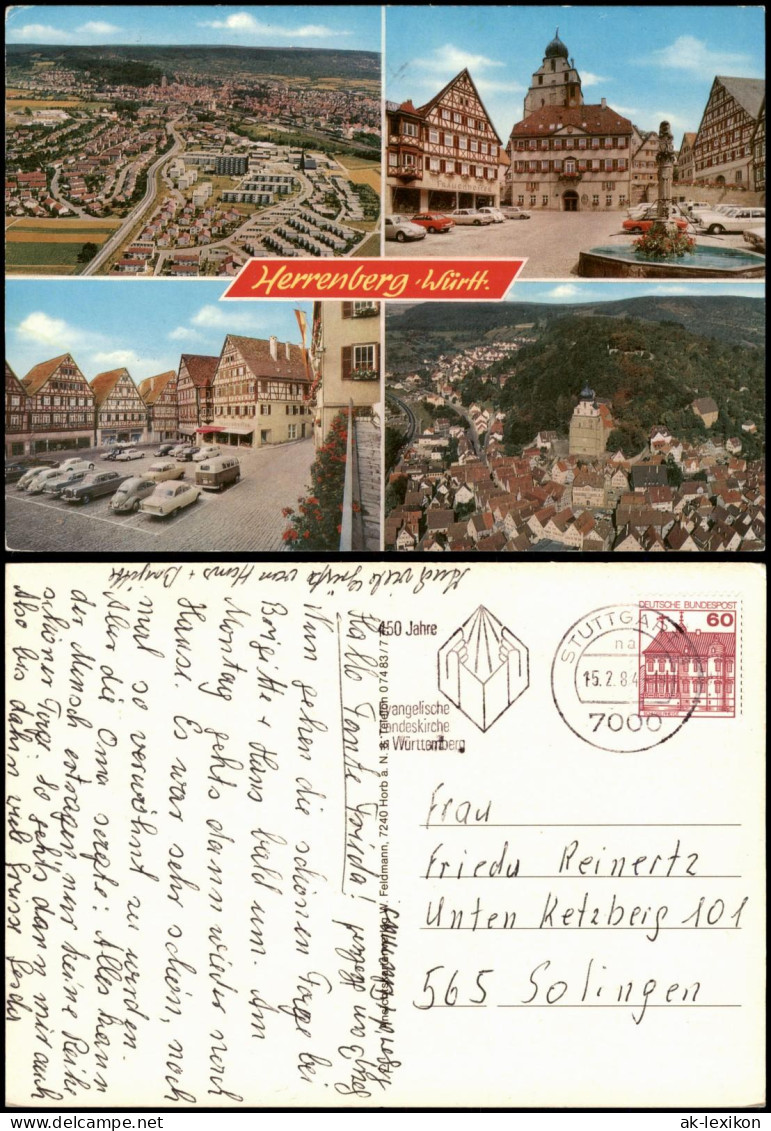Ansichtskarte Herrenberg Mehrbildkarte Ortsansichten u.a. Luftaufnahme 1970