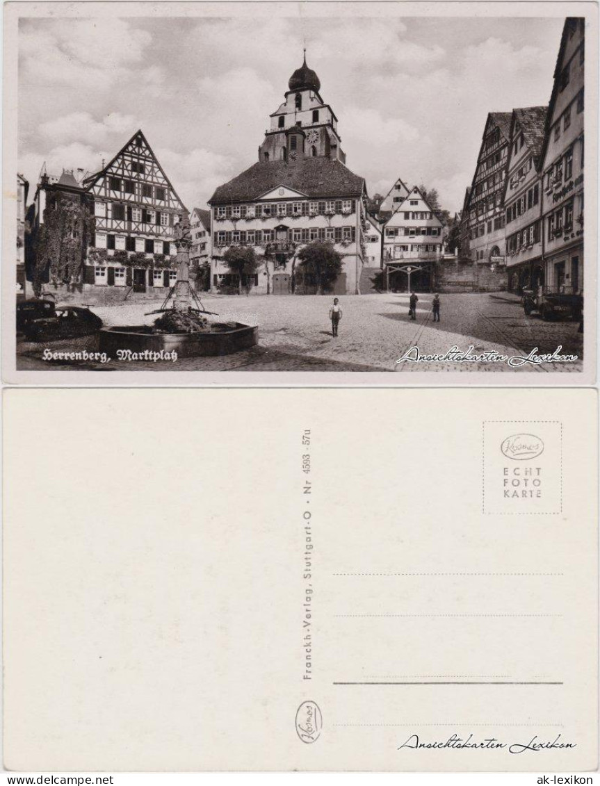 Ansichtskarte Herrenberg Partie am Marktplatz 1939