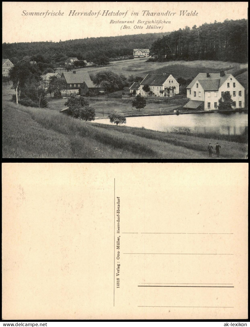 Ansichtskarte Herrndorf-Halsbrücke Hetzdorf Restaurant Bergschlößchen 1912