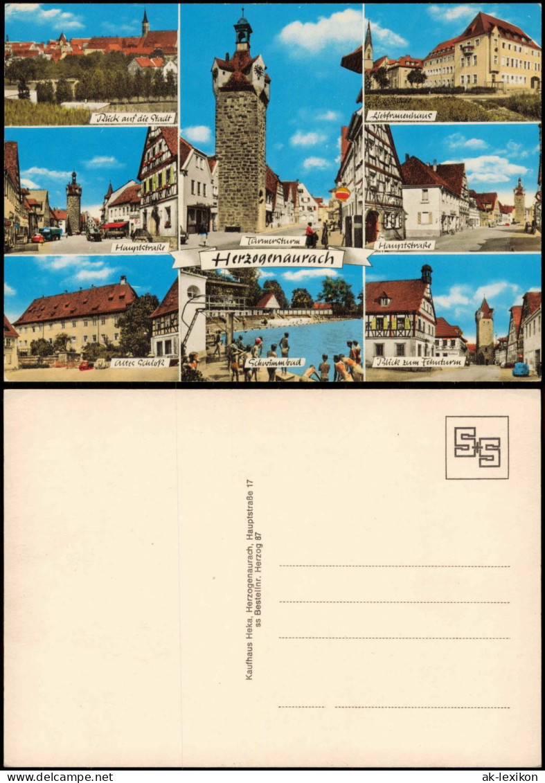 Ansichtskarte Herzogenaurach Hauptstraße Schwimmbad MB 1973