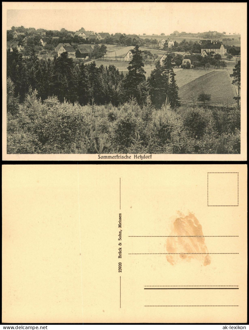 Ansichtskarte Hetzdorf-Halsbrücke Blick auf den Ort 1927