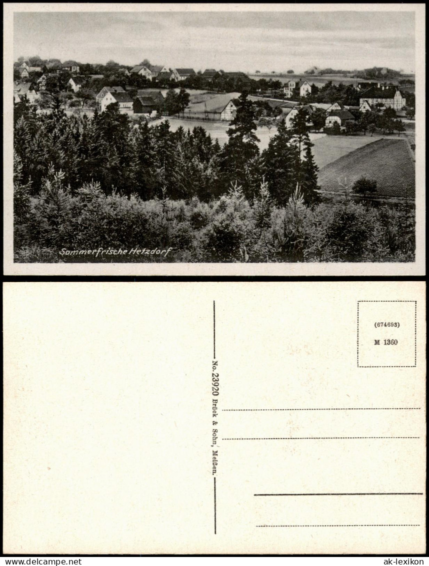 Ansichtskarte Hetzdorf-Halsbrücke Blick auf den Ort 1927