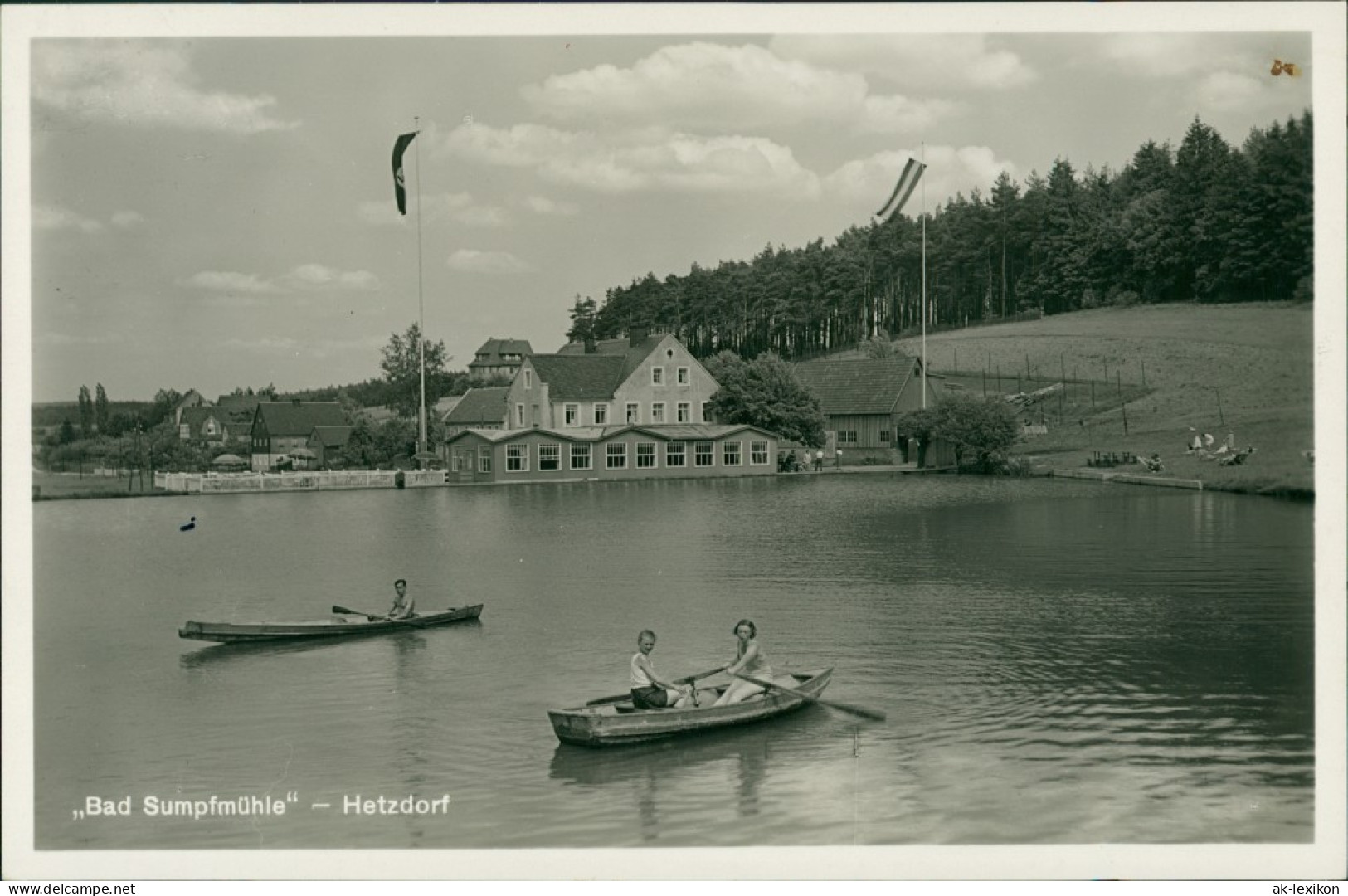 Ansichtskarte Hetzdorf-Halsbrücke Gasthaus Sumpfmühle 1937