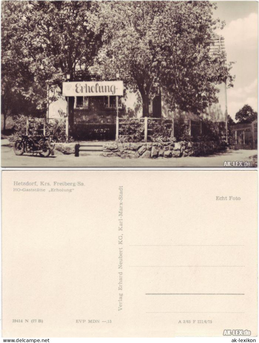 Ansichtskarte Hetzdorf-Halsbrücke HO-Gaststätte Erholung 1975