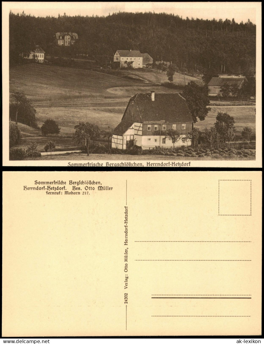 Ansichtskarte Hetzdorf-Halsbrücke Partie am Bergschlößchen Herrndorf 1923