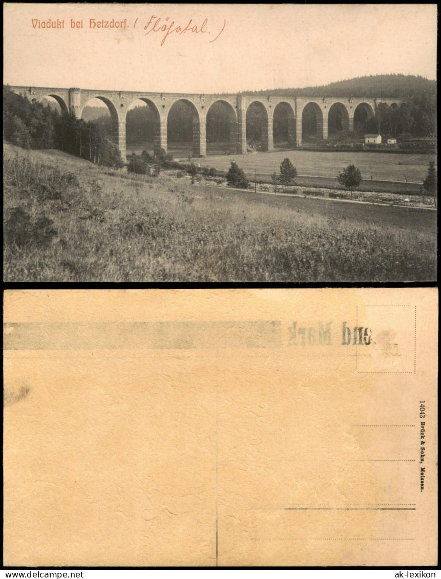 Ansichtskarte Hetzdorf-Halsbrücke Partie am Viadukt 1912