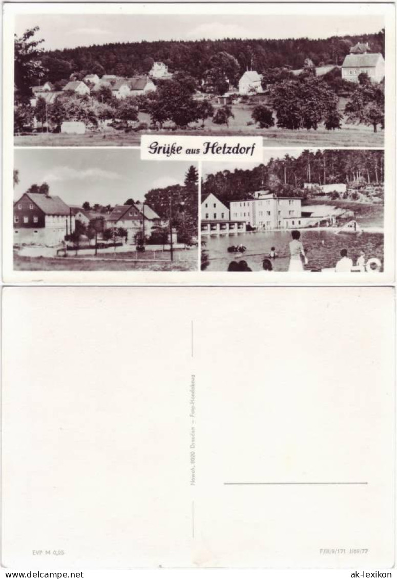 Ansichtskarte Hetzdorf-Halsbrücke Stadtteilansichten 1977