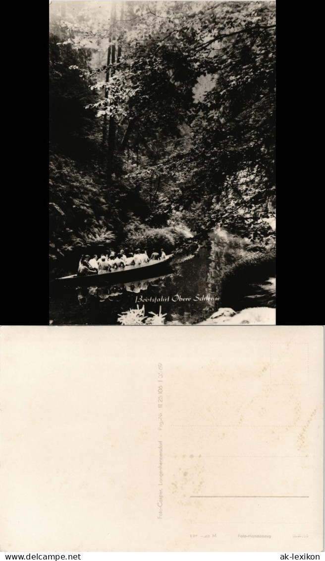 Ansichtskarte Hinterhermsdorf-Sebnitz Bootstation Obere - Bootspartie 1969