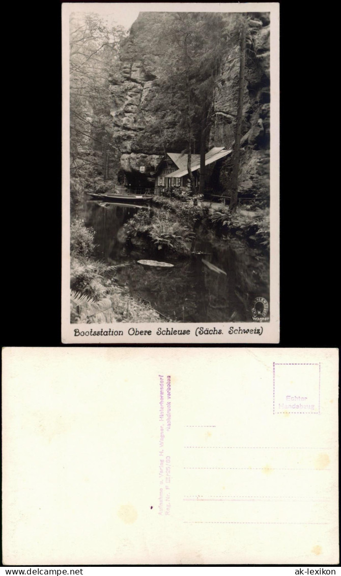 Ansichtskarte Hinterhermsdorf-Sebnitz Bootstation Obere Kirnitzsch 1960