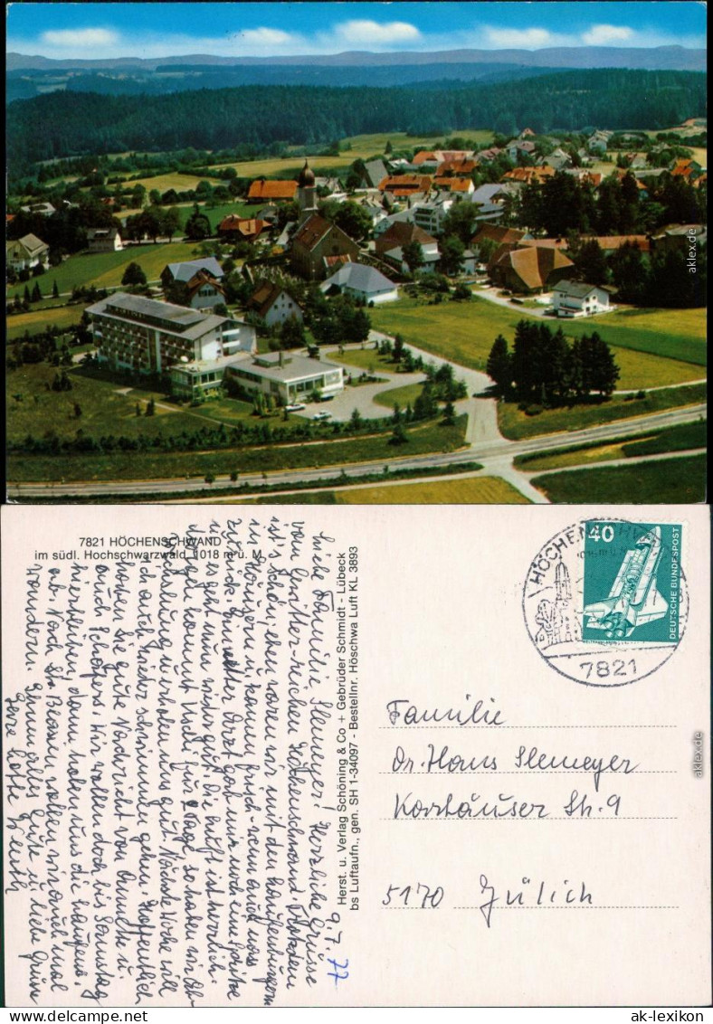 Ansichtskarte Höchenschwand Luftbild 1977