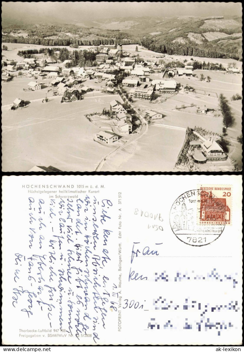 Ansichtskarte Höchenschwand Luftbild im Winter 1968