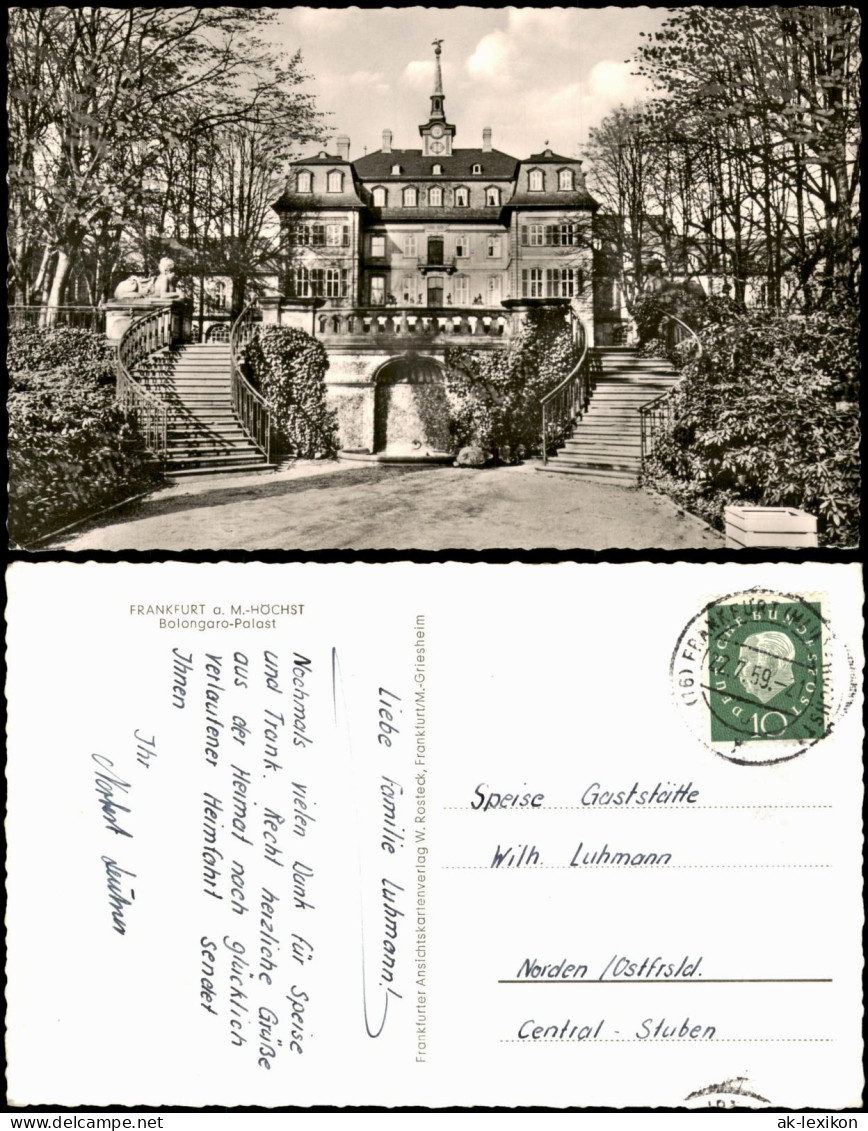 Ansichtskarte Höchst-Frankfurt am Main Bolongaro-Palast 1959