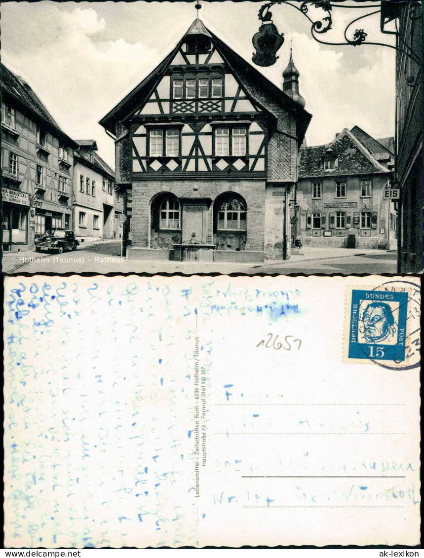 Ansichtskarte Hofheim (Taunus) Straßenpartie am Rathaus 1964
