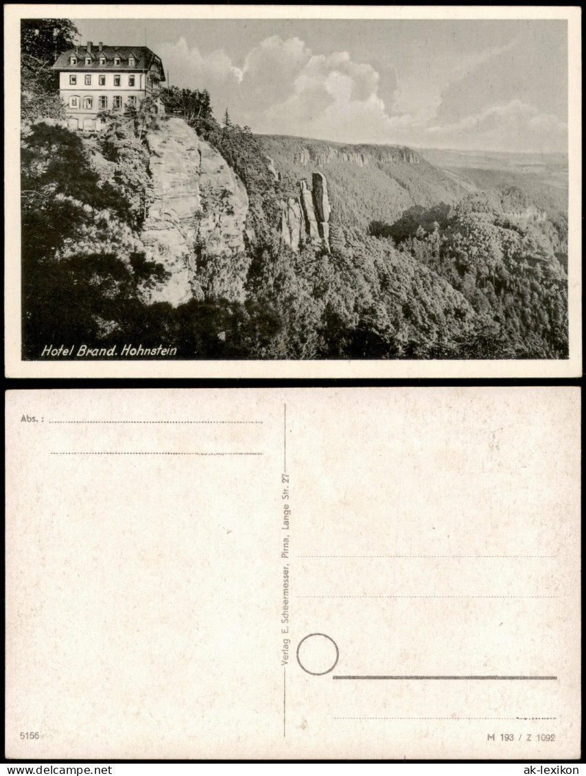Ansichtskarte Hohnstein (Sächs. Schweiz) Brand-Hotel Sächsische Schweiz 1954