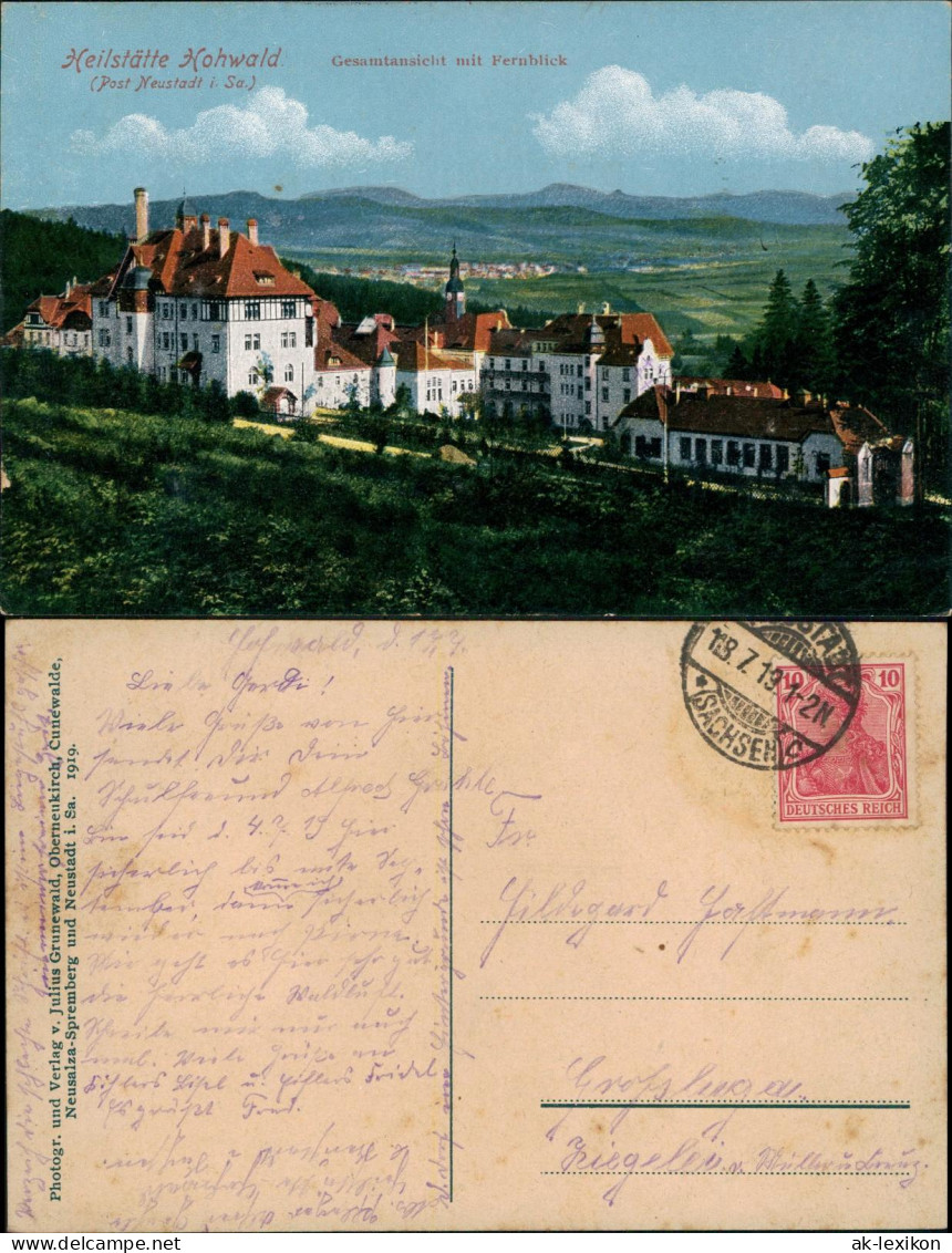 Ansichtskarte Hohwald (Sachsen) Heilstätte Hohwald 1919