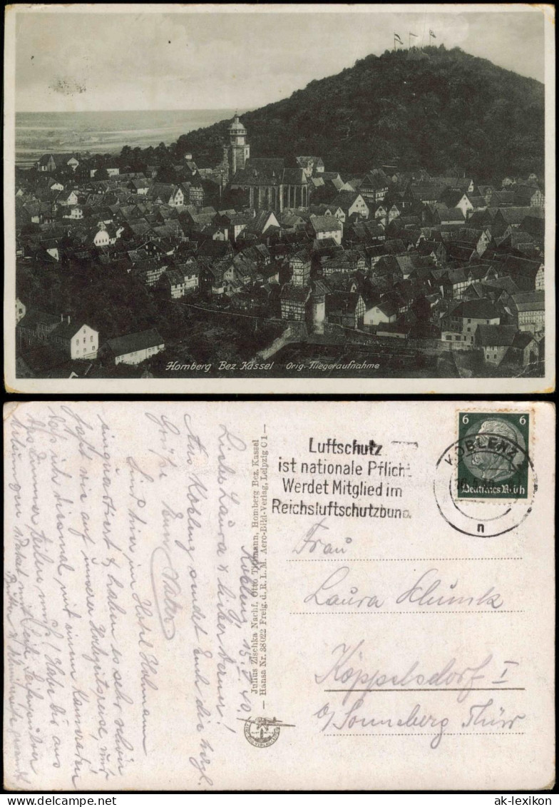 Ansichtskarte Homberg (Efze) Luftaufnahme 1930