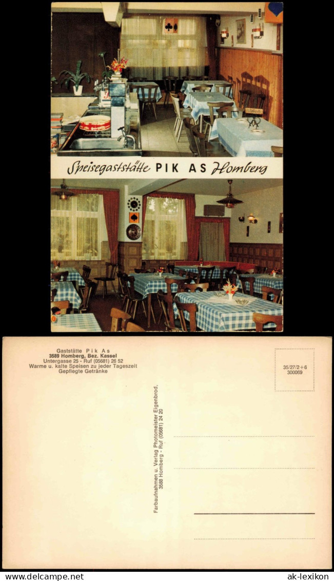 Ansichtskarte Homberg (Ohm) Gaststube Gaststätte Pik As 1971