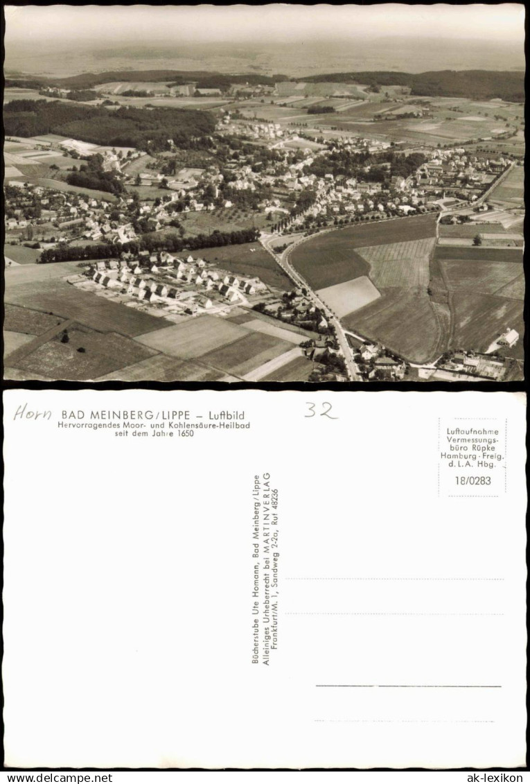 Ansichtskarte Horn-Bad Meinberg Luftbild Horn-Bad Meinberg 1960