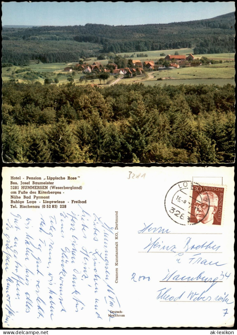 Ansichtskarte Hummersen (Weserbergland)-Lügde (Westfalen) Stadtblick 1971