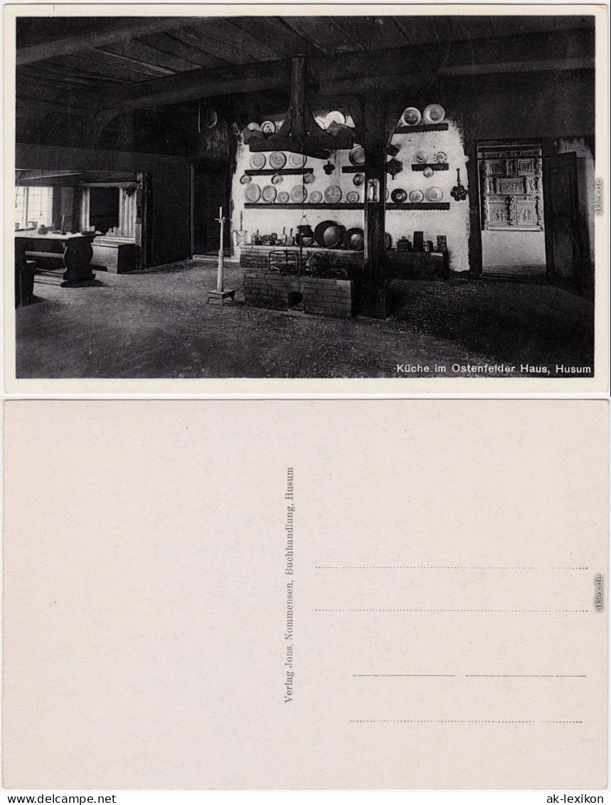 Ansichtskarte  Husum Küche im Osterfelder Haus Nordfriesland  1934