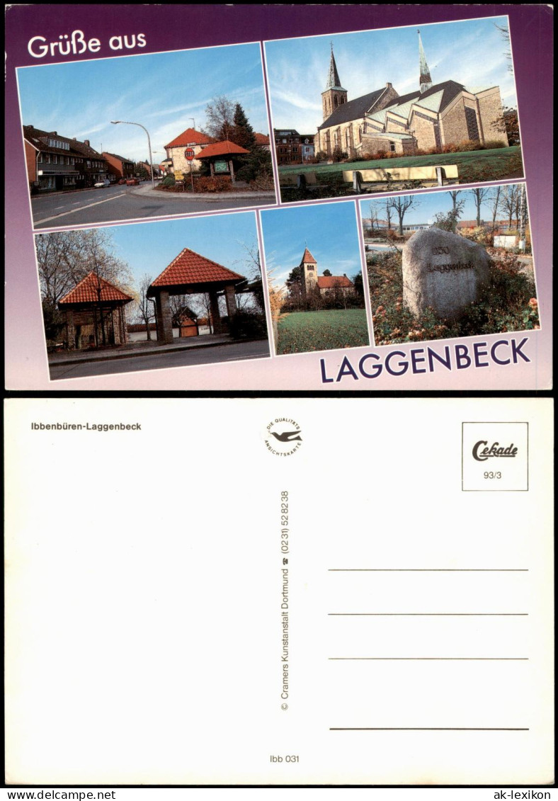Ansichtskarte Ibbenbüren Mehrbild AK: Straßen und Kirche 1993