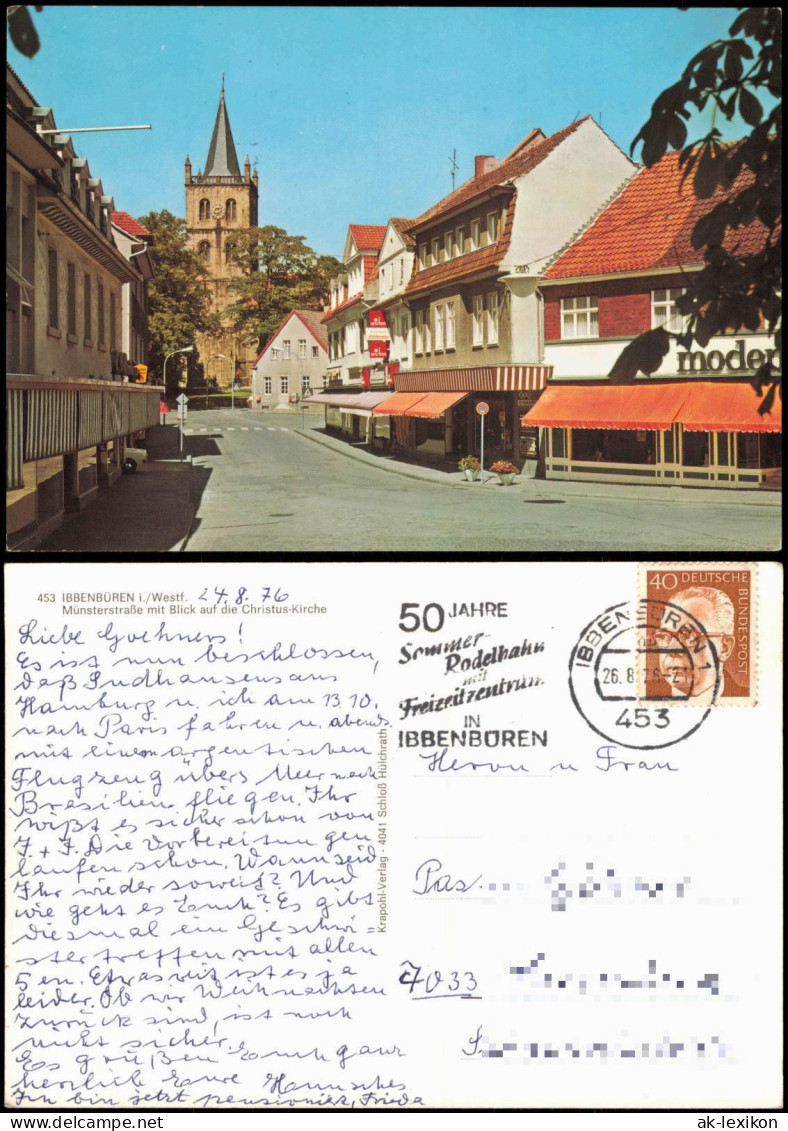Ansichtskarte Ibbenbüren Münsterstraße Christus-Kirche 1976
