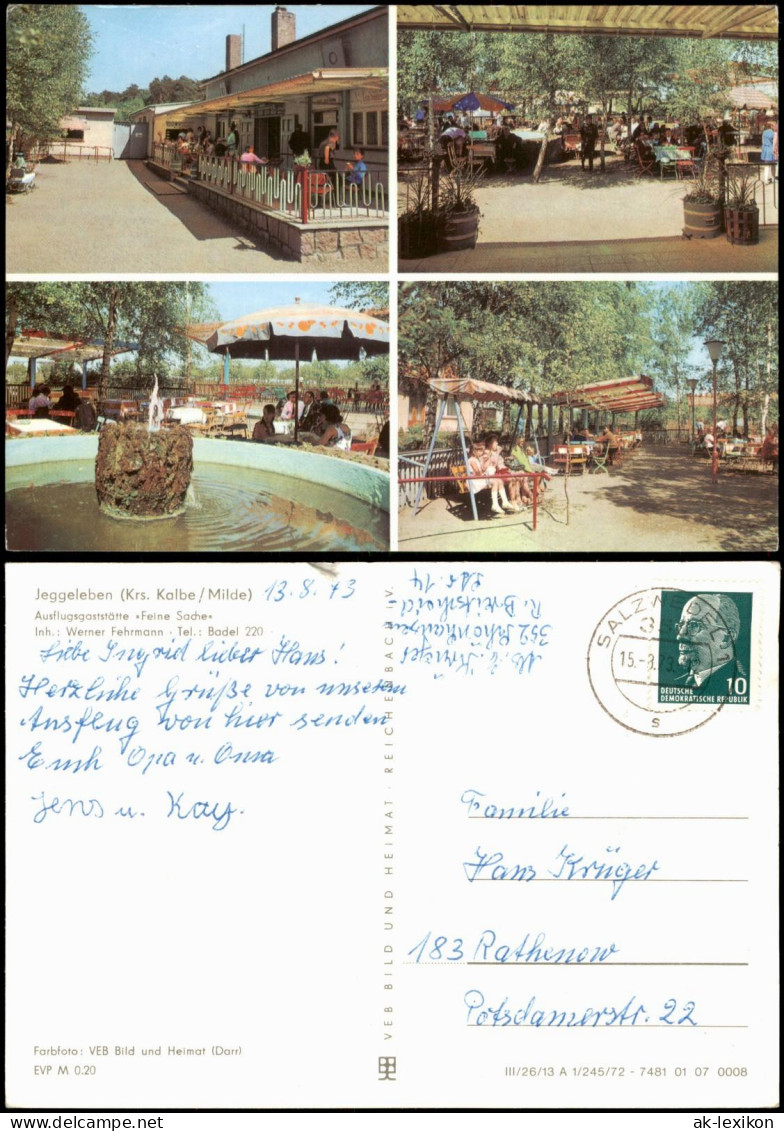 Ansichtskarte Jeggeleben-Kalbe (Milde) Ausflugsgaststätte Feine Sache 1972