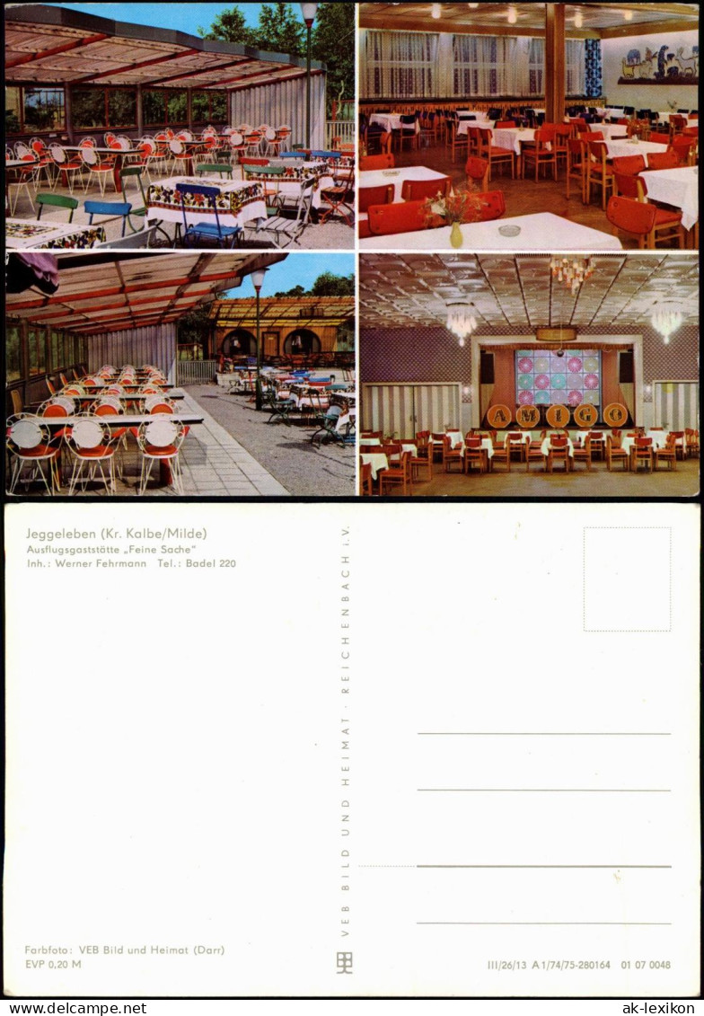 Ansichtskarte Jeggeleben-Kalbe (Milde) Ausflugsgaststätte Feine Sache 1975