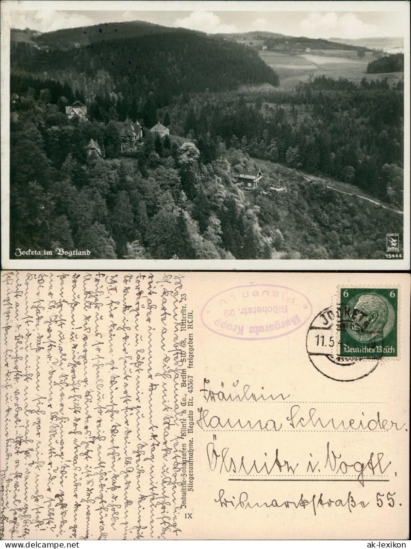 Ansichtskarte Jocketa-Pöhl Luftbild Jocketa 1935