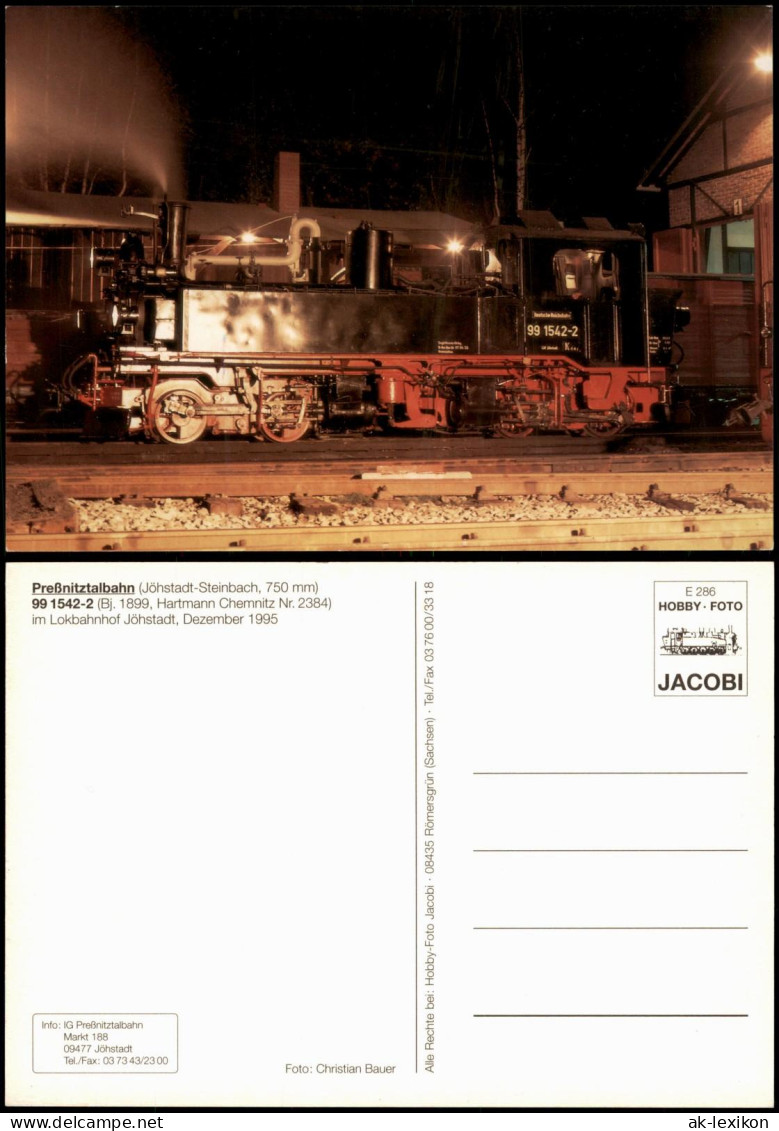 Ansichtskarte Jöhstadt (Erzgebirge) im Lokbahnhof Jöhstadt bei Nacht 1995