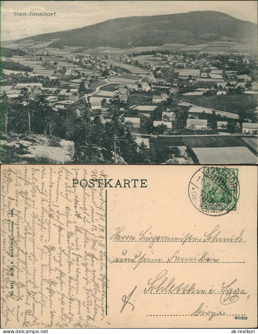 Ansichtskarte Jonsdorf Blick auf Neu-Jonsdorf 1911